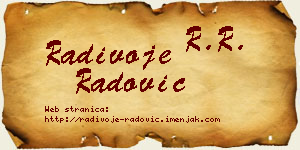 Radivoje Radović vizit kartica